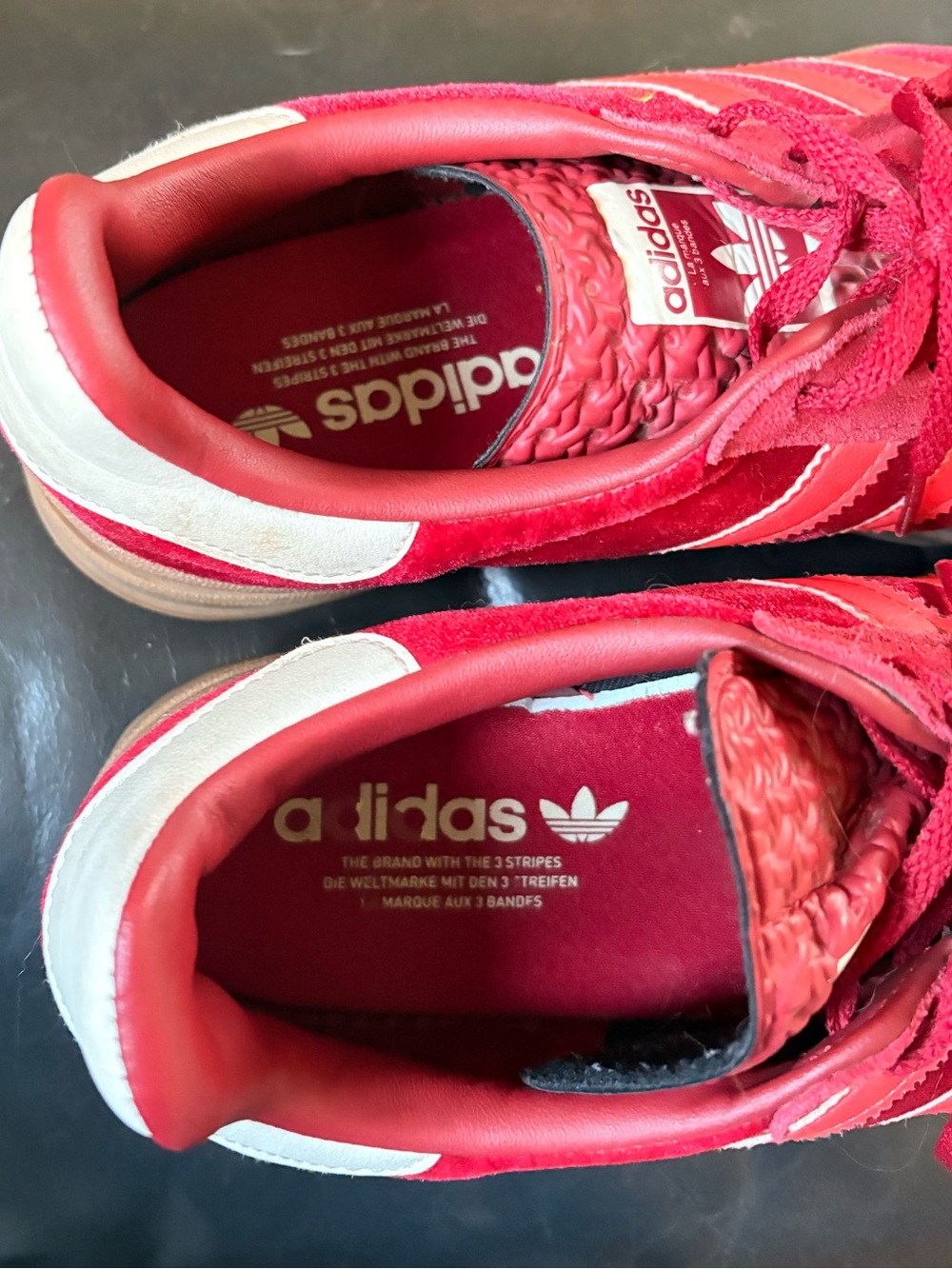 adidas Gazelle Platform Sneakers in Red with Cream Heel - Picture 5 of 5
